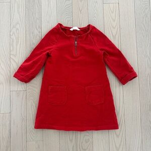 ♥️ H&M Girls Size 4-6Y Red Kids Dress with Pockets